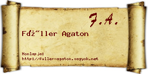 Füller Agaton névjegykártya