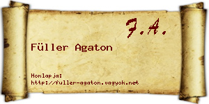 Füller Agaton névjegykártya